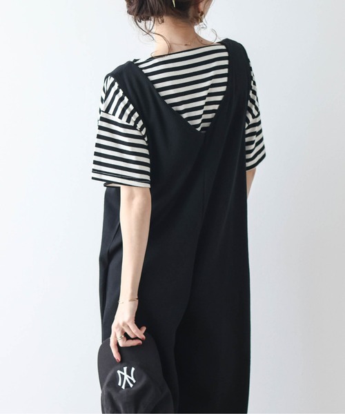 La-gemme（ラジェム）の「クロップドボーダーTシャツ（Tシャツ/カットソー・レディース・グレー/グリーン/レッド/ブルー/ブラック・フリー）」の6枚目の写真