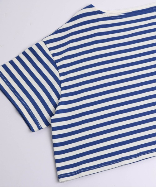 La-gemme（ラジェム）の「クロップドボーダーTシャツ（Tシャツ/カットソー・レディース・グレー/グリーン/レッド/ブルー/ブラック・フリー）」の21枚目の写真