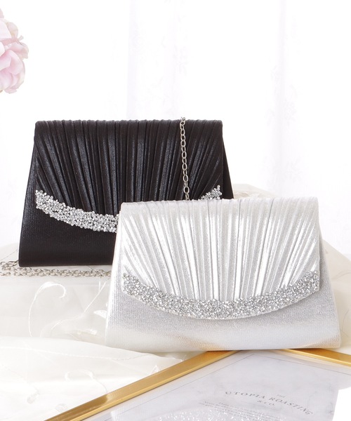 Lace Ladies(レースレディース)の「ビジューライン プリーツ フラップ スリム クラッチバッグ(クラッチバッグ・レディース・シルバー/ブラック・FREE)」の20枚目の写真