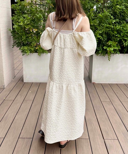 raffime（ラフィミー）の「【SET ITEM】2WAY VOLUME SLEEVE DRESS/ふくれワンピース×シアーブラウス（ワンピース・レディース・アイボリー・SMALL）」の10枚目の写真