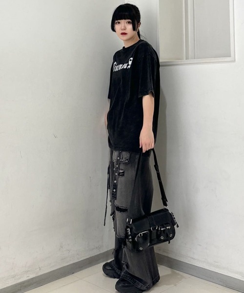 Figments（フィグメンツ）の「デストロイパンクバギーデニムパンツ（デニムパンツ・レディース・ブルー/ブラック・SMALL/MEDIUM/LARGE）」の13枚目の写真