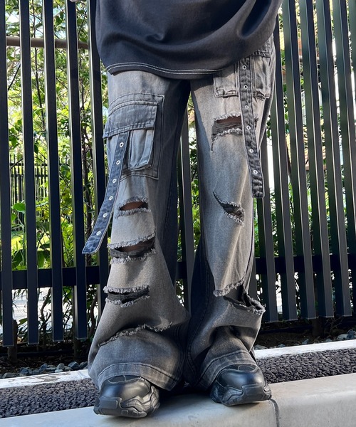 【関税込み】VETEMENTS ブルー l ロゴ バギージーンズ VETEMENTS バギージーンズ | ブルー | FARFETCH JP