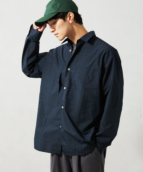JOURNAL STANDARD relume（ジャーナルスタンダード　レリューム）の「”UNIFORM” ブロードユーティリティシャツ（シャツ/ブラウス・メンズ・ブルー/ブラック/ネイビー・MEDIUM/LARGE）」の2枚目の写真