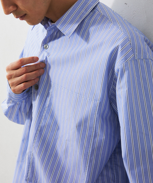 JOURNAL STANDARD relume（ジャーナルスタンダード　レリューム）の「”UNIFORM” ブロードユーティリティシャツ（シャツ/ブラウス・メンズ・ブルー/ブラック/ネイビー・MEDIUM/LARGE）」の3枚目の写真