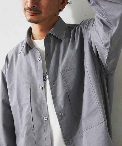 JOURNAL STANDARD relume（ジャーナルスタンダード　レリューム）の「”UNIFORM” ブロードユーティリティシャツ（シャツ/ブラウス・メンズ・ブルー/ブラック/ネイビー・MEDIUM/LARGE）」の6枚目の写真