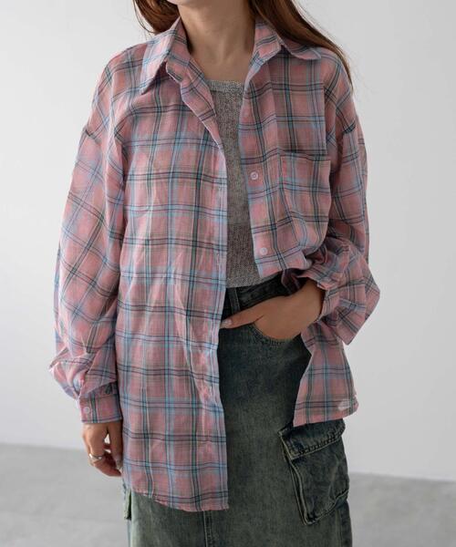 dispark（ディスパーク）の「DISPARK/ハーモンチェックオーバーシャツ（シャツ/ブラウス・レディース・ホワイト/ピンク・FREE）」の12枚目の写真