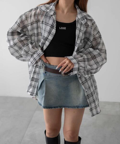 dispark（ディスパーク）の「DISPARK/ハーモンチェックオーバーシャツ（シャツ/ブラウス・レディース・ホワイト/ピンク・FREE）」の18枚目の写真