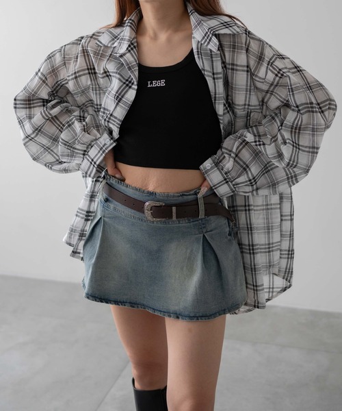 dispark（ディスパーク）の「DISPARK/ハーモンチェックオーバーシャツ（シャツ/ブラウス・レディース・ホワイト/ピンク・FREE）」の6枚目の写真