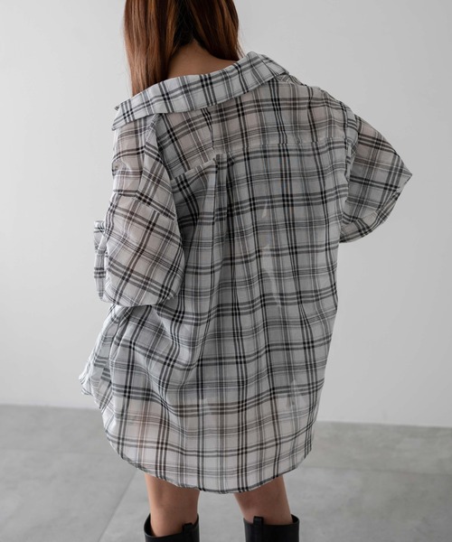 dispark（ディスパーク）の「DISPARK/ハーモンチェックオーバーシャツ（シャツ/ブラウス・レディース・ホワイト/ピンク・FREE）」の7枚目の写真