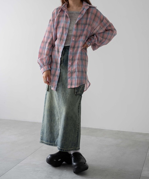 dispark（ディスパーク）の「DISPARK/ハーモンチェックオーバーシャツ（シャツ/ブラウス・レディース・ホワイト/ピンク・FREE）」の11枚目の写真