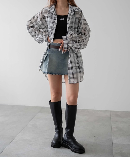 dispark（ディスパーク）の「DISPARK/ハーモンチェックオーバーシャツ（シャツ/ブラウス・レディース・ホワイト/ピンク・FREE）」の8枚目の写真