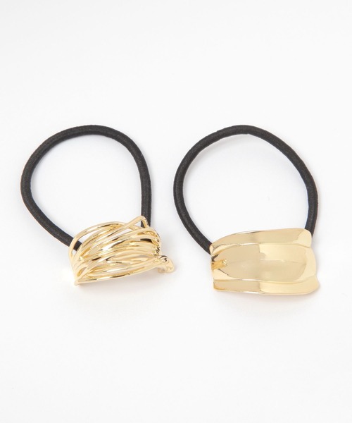 GLOBAL WORK（グローバルワーク）の「メタルヘアゴム2点セット/138714（ヘアゴム・レディース・シルバー系1/ゴールド系2/シルバー系2/ゴールド系1・ONE SIZE）」の4枚目の写真