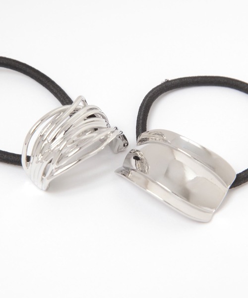 GLOBAL WORK（グローバルワーク）の「メタルヘアゴム2点セット/138714（ヘアゴム・レディース・シルバー系1/ゴールド系2/シルバー系2/ゴールド系1・ONE SIZE）」の5枚目の写真