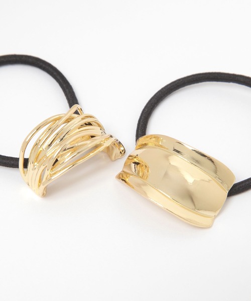 GLOBAL WORK（グローバルワーク）の「メタルヘアゴム2点セット/138714（ヘアゴム・レディース・シルバー系1/ゴールド系2/シルバー系2/ゴールド系1・ONE SIZE）」の7枚目の写真