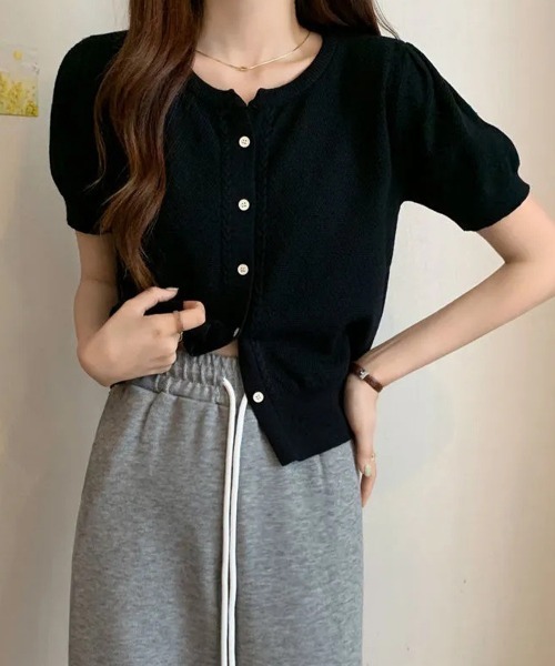 Miniministore(ミニミニストア)の「ニットカーディガン きれいめ 無地 大人 夏服(カーディガン/ボレロ・レディース・グリーン/ホワイト/ベージュ/ブラック/ピンク・FREE)」の14枚目の写真