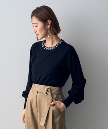 YECCA VECCA | ネックビジューニット(ニット/セーター)