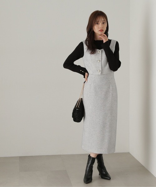 PROPORTION BODY DRESSING（プロポーションボディドレッシング）の「ベーシックツイードタイトスカート / 1214220911（スカート・レディース・ブラック/グレー・X-SMALL/MEDIUM/SMALL）」の10枚目の写真