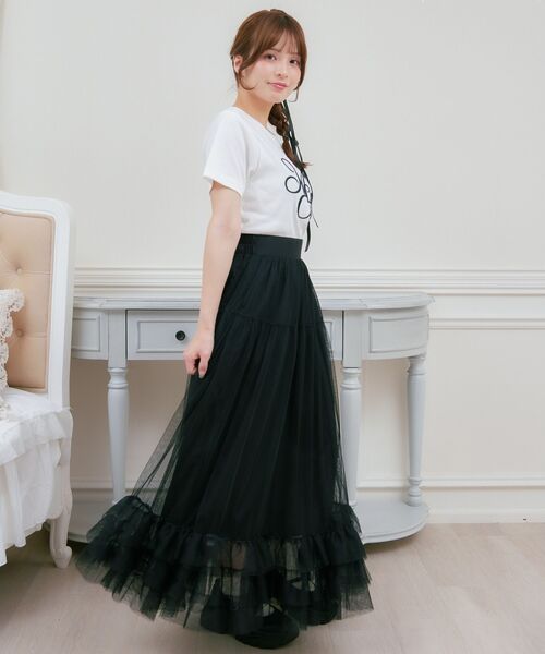 ems excite(エムズエキサイト)の「ハートロゴ刺繍TEE(Tシャツ/カットソー・レディース・ブラック/レッド/オフホワイト・FREE)」の5枚目の写真