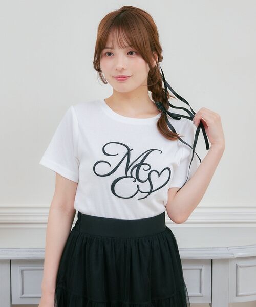 ems excite(エムズエキサイト)の「ハートロゴ刺繍TEE(Tシャツ/カットソー・レディース・ブラック/レッド/オフホワイト・FREE)」の8枚目の写真