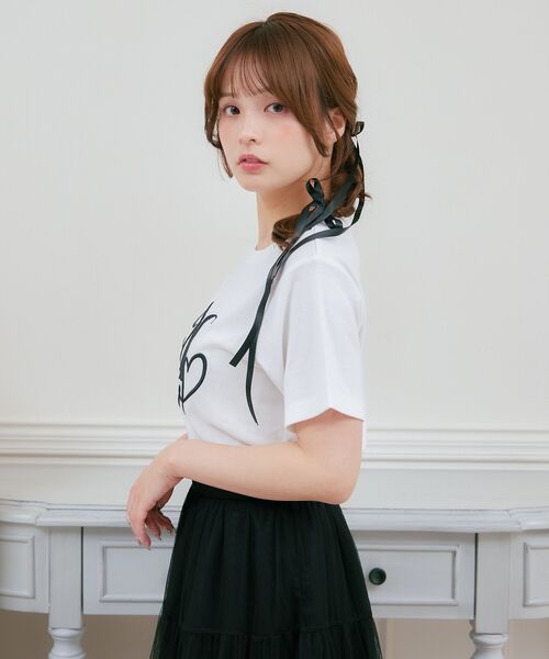 ems excite(エムズエキサイト)の「ハートロゴ刺繍TEE(Tシャツ/カットソー・レディース・ブラック/レッド/オフホワイト・FREE)」の10枚目の写真
