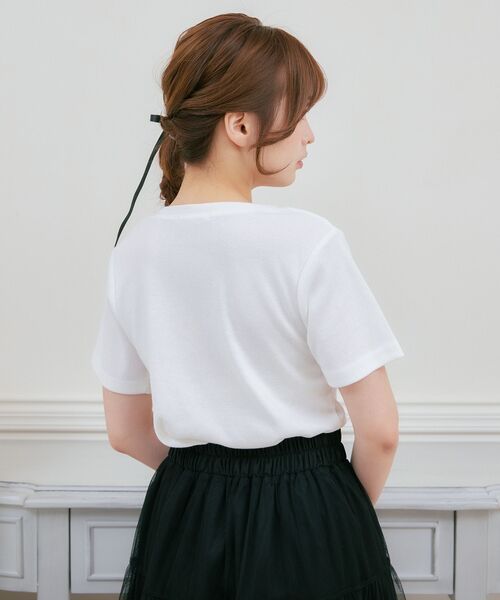 ems excite(エムズエキサイト)の「ハートロゴ刺繍TEE(Tシャツ/カットソー・レディース・ブラック/レッド/オフホワイト・FREE)」の11枚目の写真