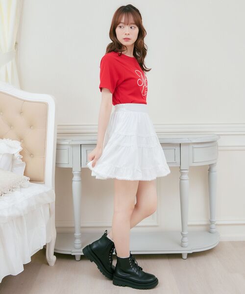 ems excite(エムズエキサイト)の「ハートロゴ刺繍TEE(Tシャツ/カットソー・レディース・ブラック/レッド/オフホワイト・FREE)」の21枚目の写真