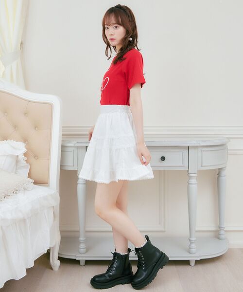 ems excite(エムズエキサイト)の「ハートロゴ刺繍TEE(Tシャツ/カットソー・レディース・ブラック/レッド/オフホワイト・FREE)」の22枚目の写真