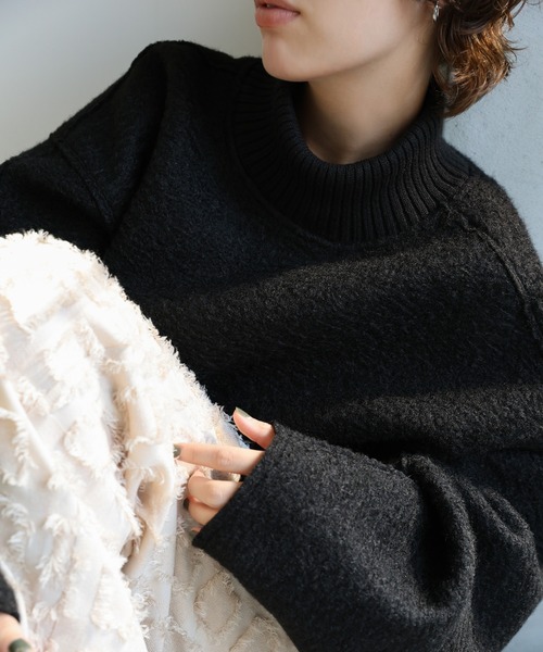 MOKA セール】ブークレスタンドリブトップス（Tシャツ/カットソー）｜select