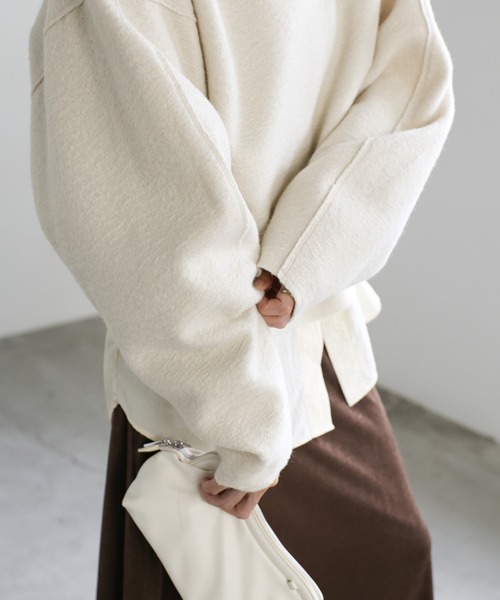 MOKA セール】ブークレスタンドリブトップス（Tシャツ/カットソー）｜select