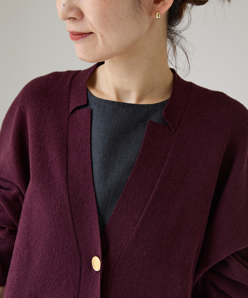 セール】ゴールドポイントブークレーニットカーディガン（カーディガン