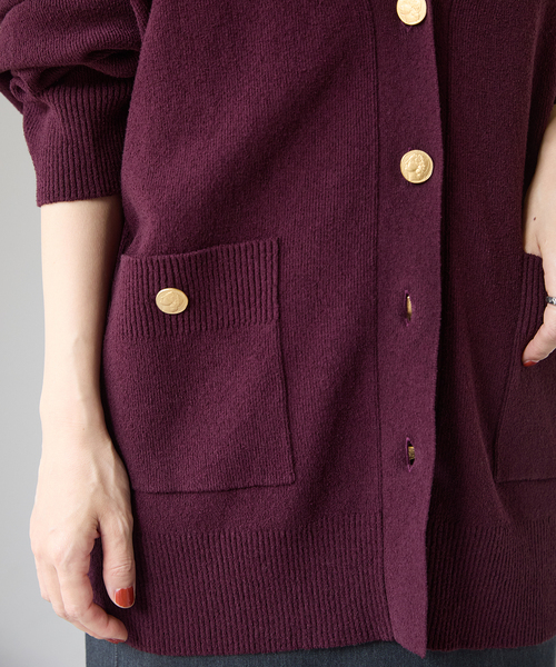 セール】ゴールドポイントブークレーニットカーディガン（カーディガン  