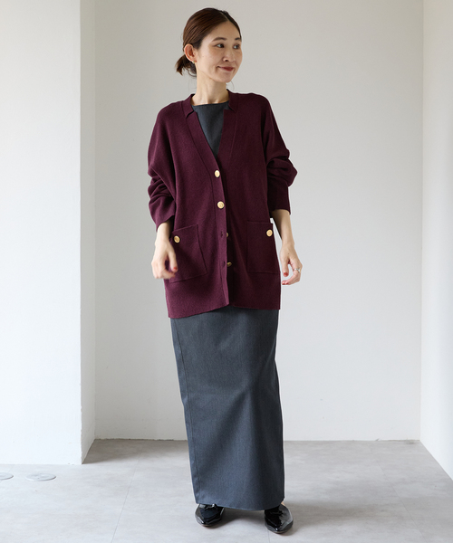 セール】ゴールドポイントブークレーニットカーディガン（カーディガン  