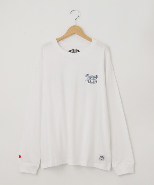 &Bridge(アンドブリッジ)の「SALTS(ソルツ) バックプリントロンT【SALE/カジュアル/デイリー/トレンド/ストリート/ユニセックス】(Tシャツ/カットソー・メンズ・ホワイト/ライトブルー・02/03)」の2枚目の写真