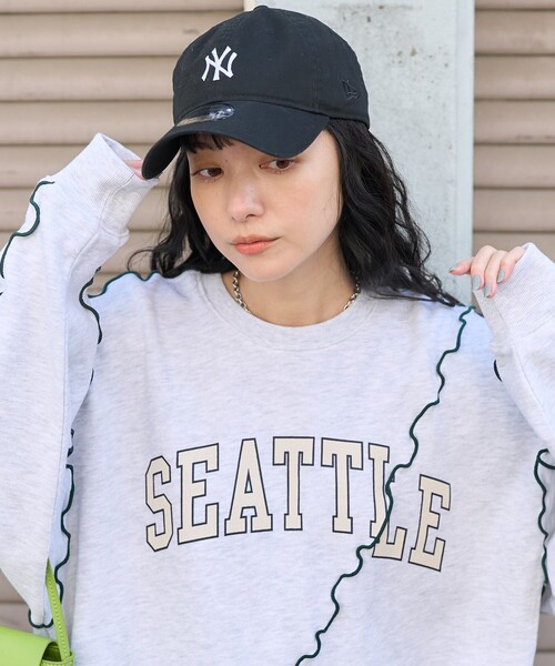 FREAK'S STORE(フリークスストア)の「ロゴ 配色メロースウェット(スウェット・レディース・グレー/ブルー/ナチュラル/ネイビー・フリ-)」の14枚目の写真