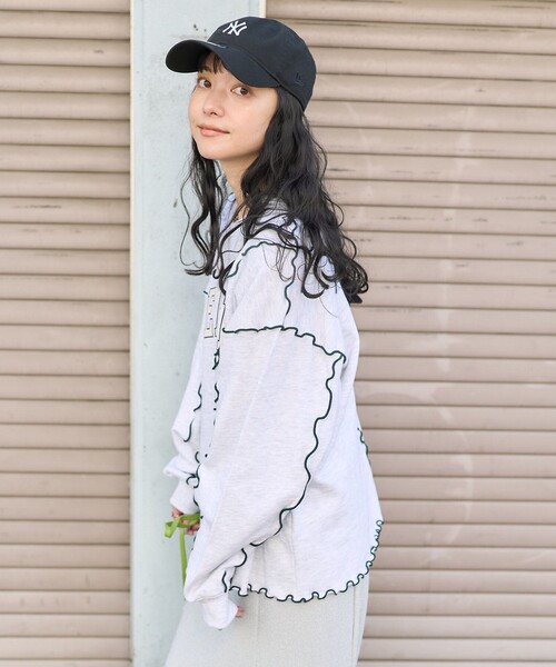 FREAK'S STORE(フリークスストア)の「ロゴ 配色メロースウェット(スウェット・レディース・グレー/ブルー/ナチュラル/ネイビー・フリ-)」の17枚目の写真