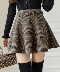 セール】ウールチェックツイードフレアスカート（スカート）｜anuans