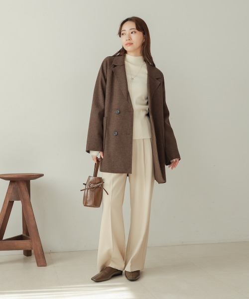 Bab（バブ）の「ウールライクテーラードジャケット（テーラードジャケット・レディース・ブラウン/ベージュ・M）」の13枚目の写真