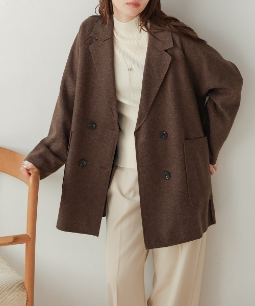 Bab（バブ）の「ウールライクテーラードジャケット（テーラードジャケット・レディース・ブラウン/ベージュ・M）」の14枚目の写真