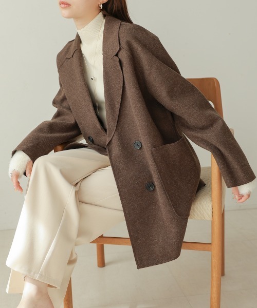 Bab（バブ）の「ウールライクテーラードジャケット（テーラードジャケット・レディース・ブラウン/ベージュ・M）」の15枚目の写真