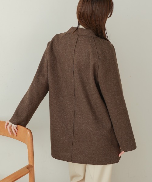 Bab（バブ）の「ウールライクテーラードジャケット（テーラードジャケット・レディース・ブラウン/ベージュ・M）」の18枚目の写真