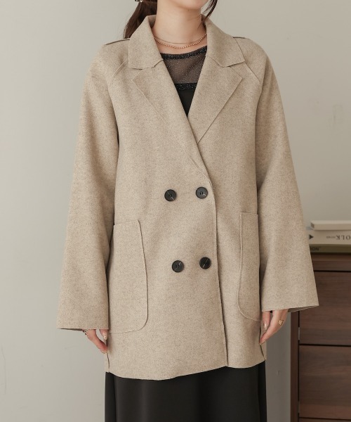 Bab（バブ）の「ウールライクテーラードジャケット（テーラードジャケット・レディース・ブラウン/ベージュ・M）」の19枚目の写真