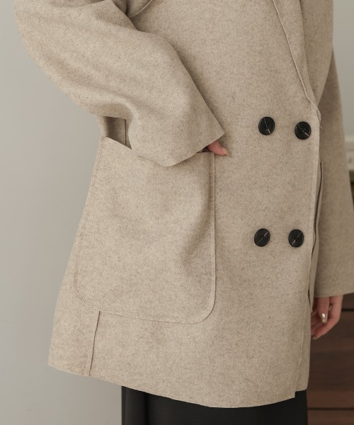 Bab（バブ）の「ウールライクテーラードジャケット（テーラードジャケット・レディース・ブラウン/ベージュ・M）」の21枚目の写真