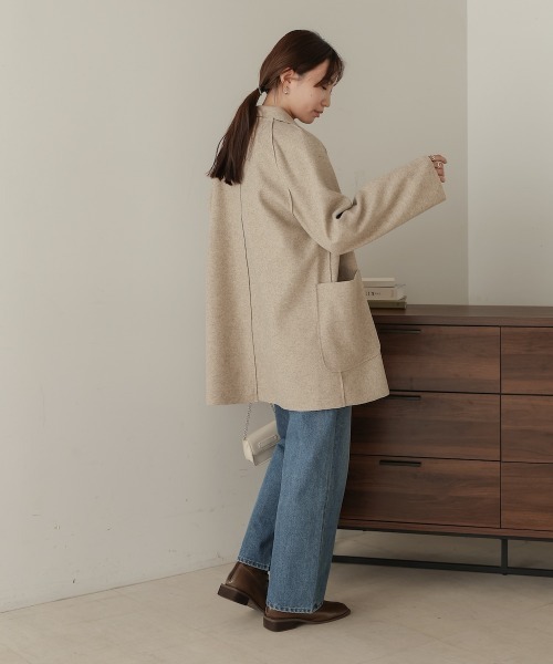 Bab（バブ）の「ウールライクテーラードジャケット（テーラードジャケット・レディース・ブラウン/ベージュ・M）」の7枚目の写真