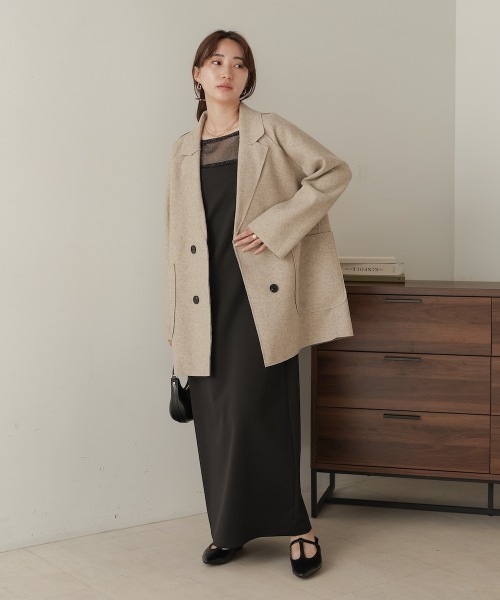 Bab（バブ）の「ウールライクテーラードジャケット（テーラードジャケット・レディース・ブラウン/ベージュ・M）」の10枚目の写真