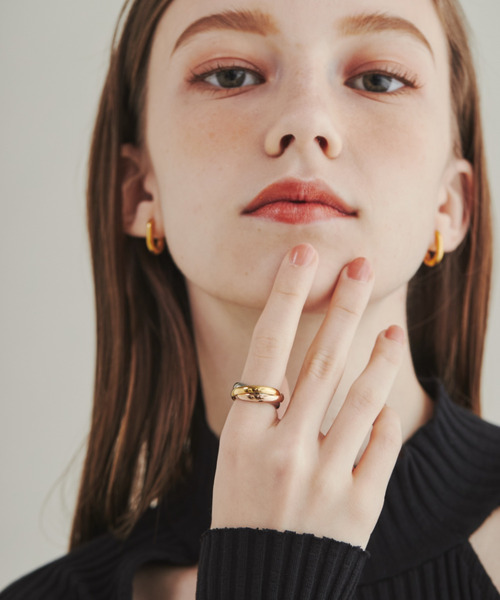 ciite' surgical stainless(シーテサージカルステンレス)の「【 金属アレルギー対応 】 トリプルリング サージカルステンレス(リング・レディース・シルバー×ゴールド/シルバー/ゴールド/ピンクゴールド・9号/13号/7号/15号/4号/11号)」の9枚目の写真