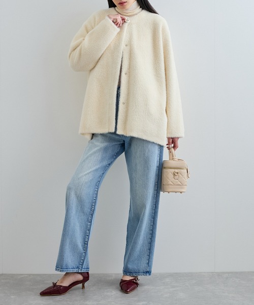 VIS（ビス）の「ハイウエストストレートデニム（デニムパンツ・レディース・ブルー系その他3/サックスブルー・M/S）」の5枚目の写真