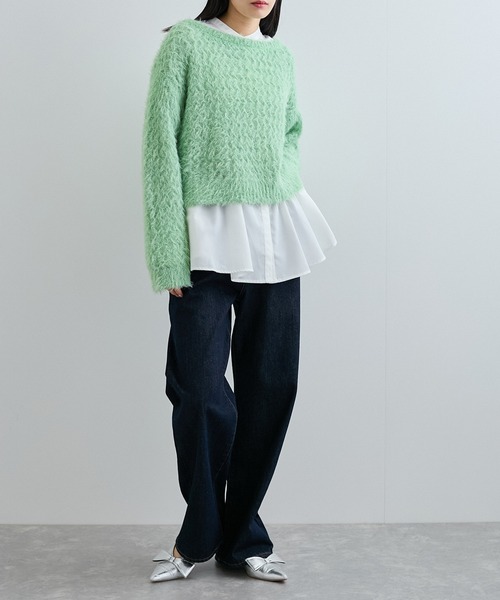 VIS（ビス）の「ハイウエストストレートデニム（デニムパンツ・レディース・ブルー系その他3/サックスブルー・M/S）」の8枚目の写真