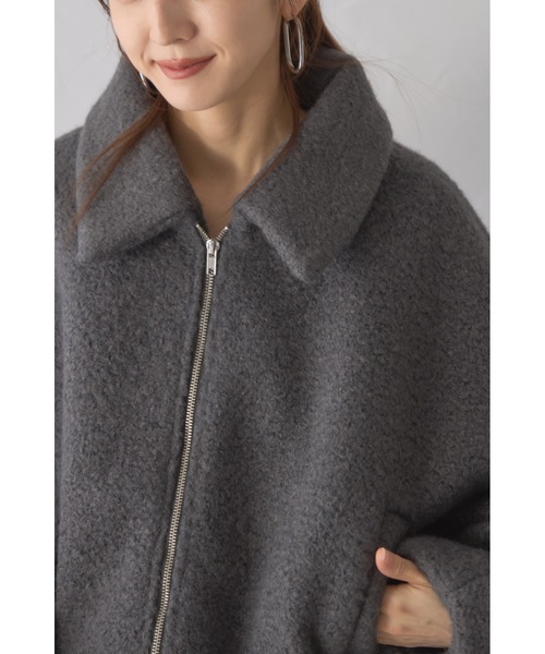 &. NOSTALGIA(アンドドットノスタルジア)の「【ZOZO限定】シープボアショートジャケット(その他アウター・レディース・グレイッシュベージュ/アイボリー/ダークグレー・M)」の6枚目の写真