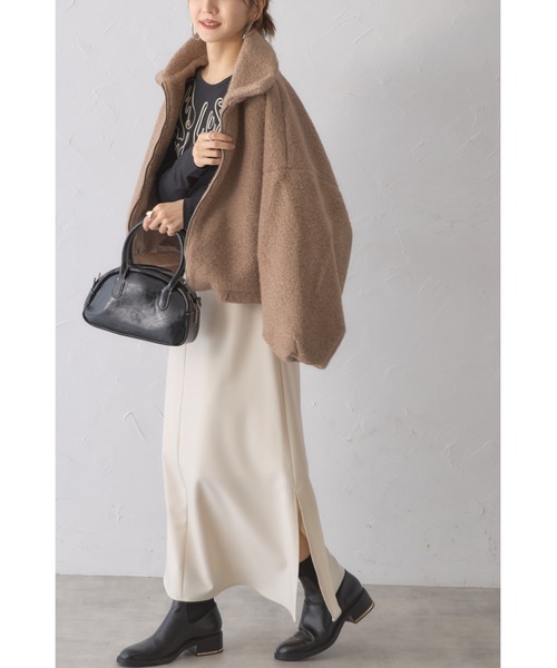 &. NOSTALGIA(アンドドットノスタルジア)の「【ZOZO限定】シープボアショートジャケット(その他アウター・レディース・グレイッシュベージュ/アイボリー/ダークグレー・M)」の10枚目の写真