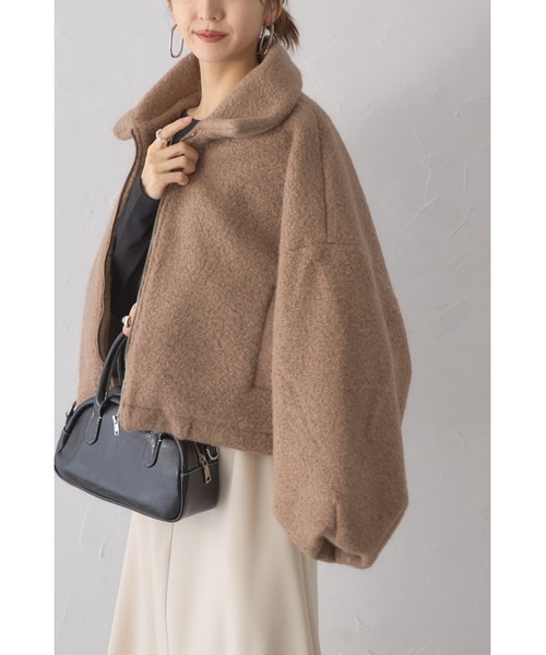 &. NOSTALGIA(アンドドットノスタルジア)の「【ZOZO限定】シープボアショートジャケット(その他アウター・レディース・グレイッシュベージュ/アイボリー/ダークグレー・M)」の13枚目の写真